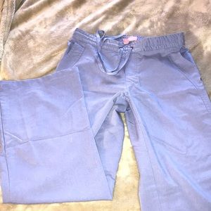 Ceil blue scrub pants. Healing Hands Purple Label
